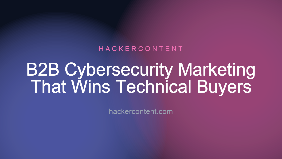 B2B Cybersecurity Marketing That Wins Technical Buyers