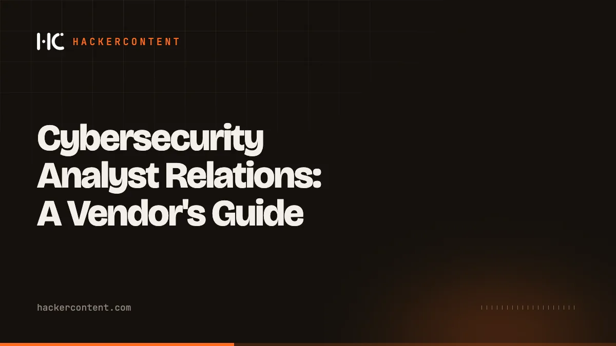 Cybersecurity Analyst Relations: A Vendor's Guide