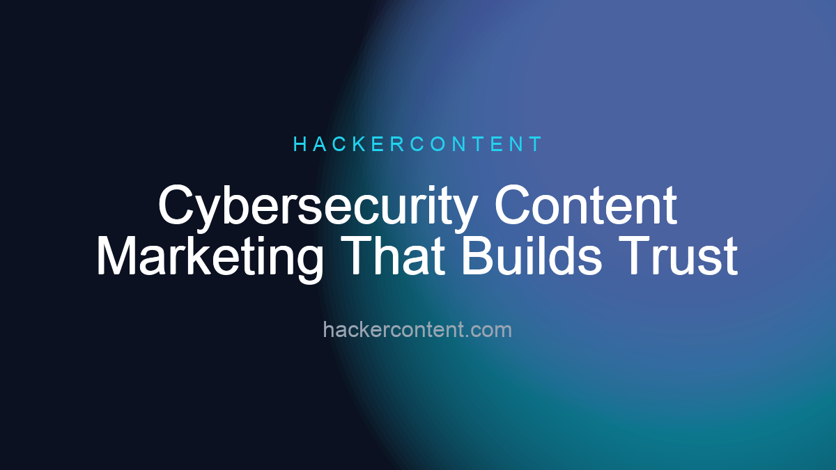 Cybersecurity Content Marketing That Builds Trust