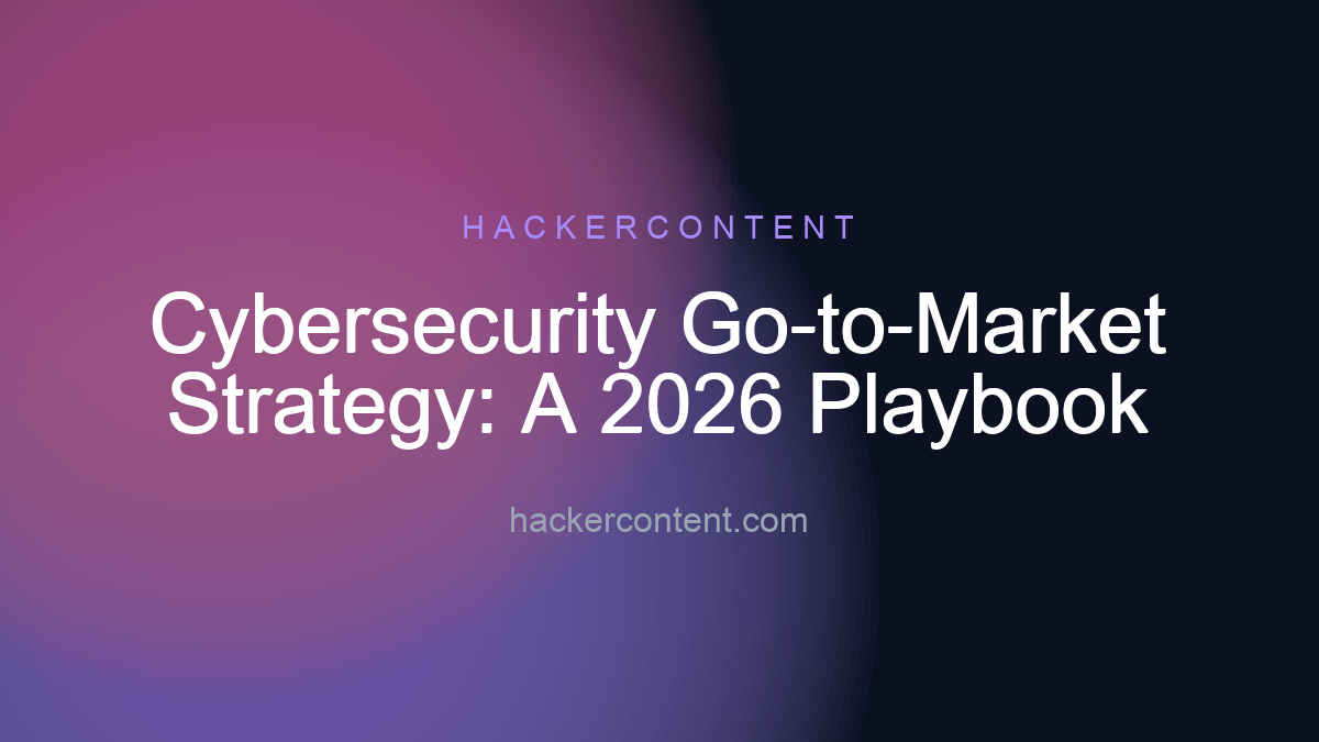 Cybersecurity Go-to-Market Strategy: A 2026 Playbook