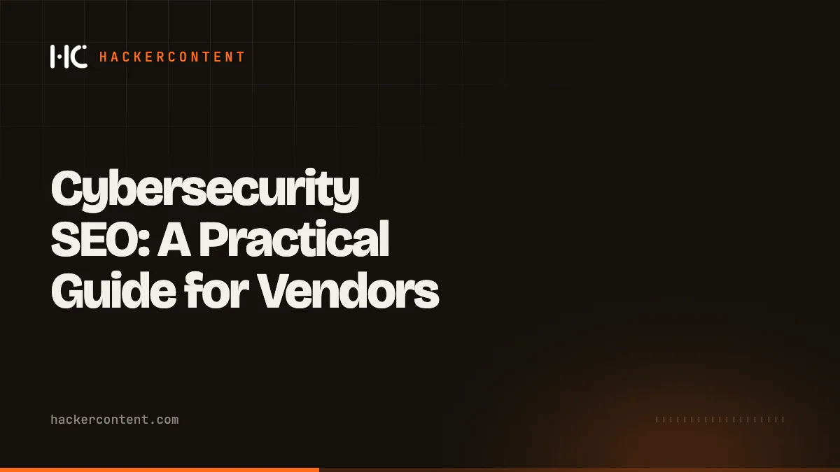 Cybersecurity SEO: A Practical Guide for Vendors