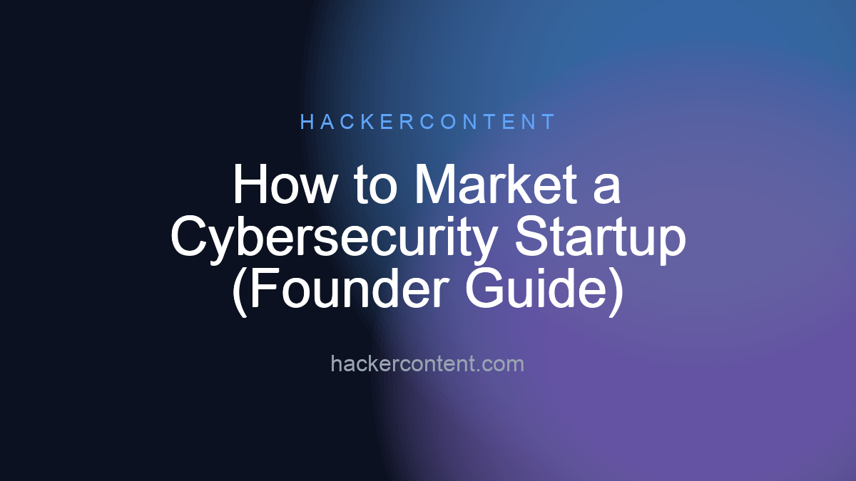 How to Market a Cybersecurity Startup (Founder Guide)